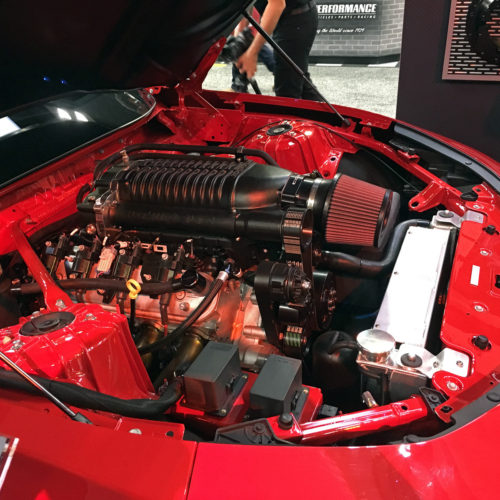 Courtney Force COPO Camaro engine view 2015 PRI by Global High Performance