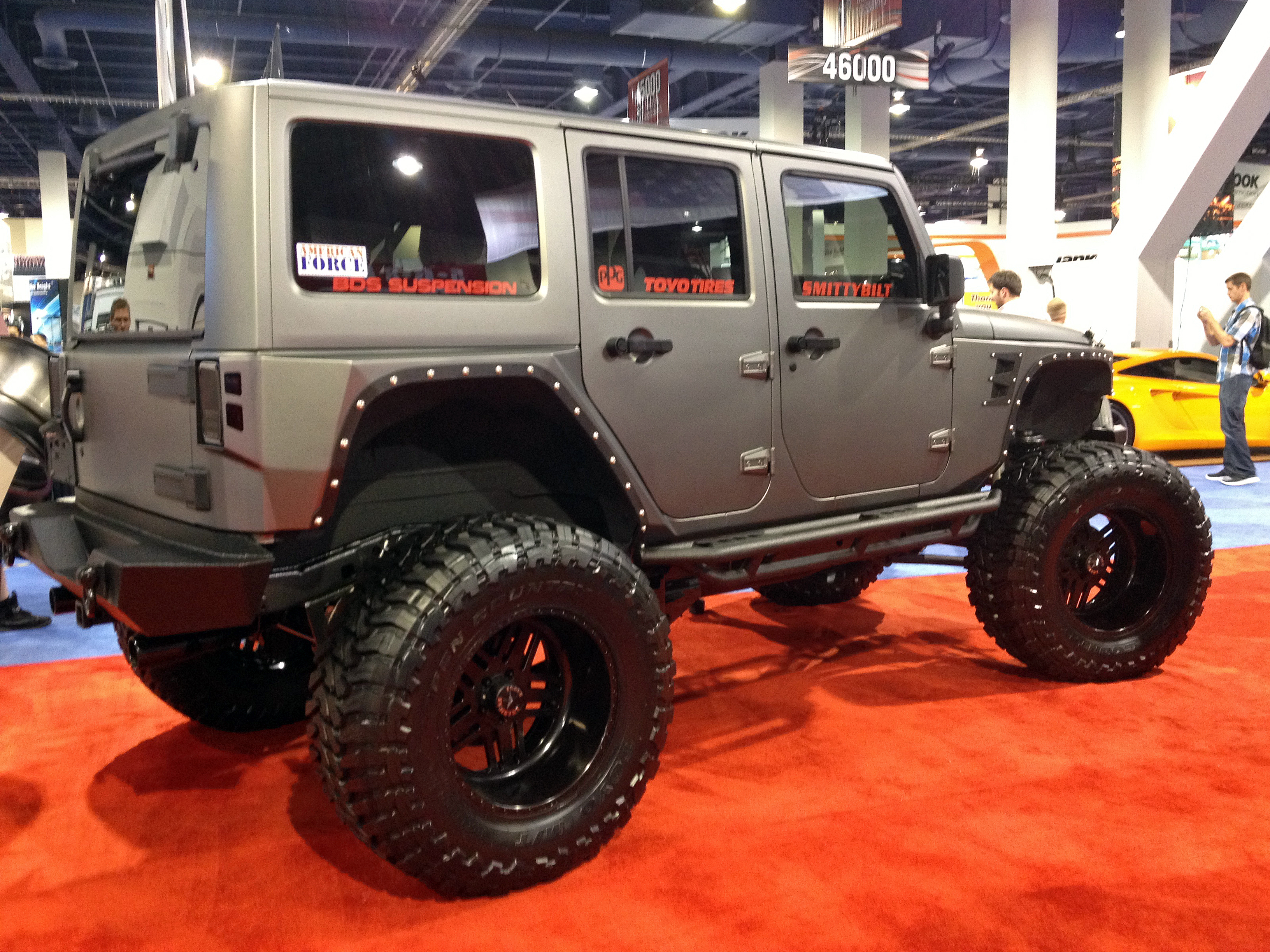 Jeep Wrangler unlimited at American Force Wheels booth - Global High  Performance