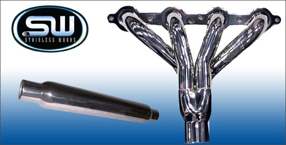 stainless works headers with logo